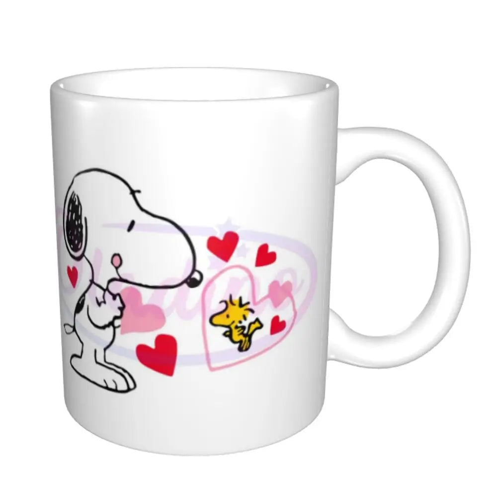Custom Cartoon Snoopy Woodstock Animation Coffee Mug DIY Ceramic Milk Tea Cups