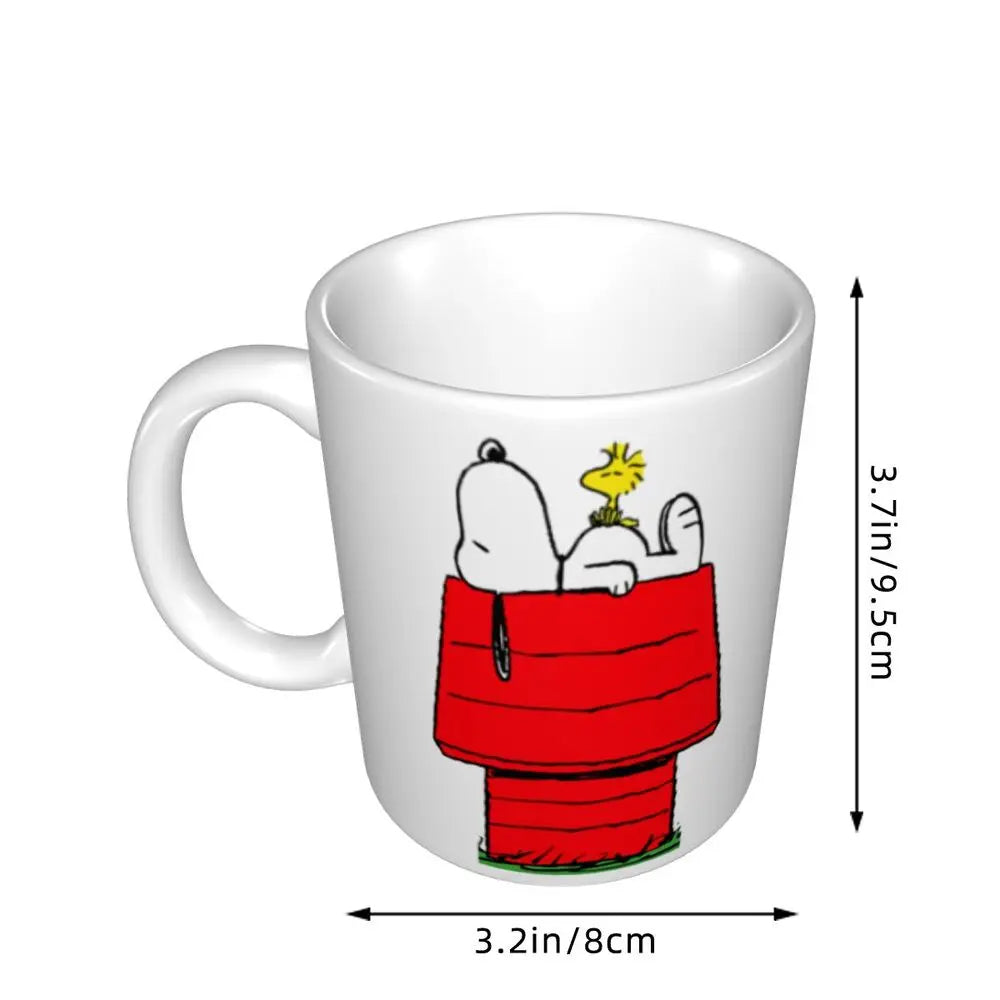 Custom Cartoon Snoopy Woodstock Animation Coffee Mug DIY Ceramic Milk Tea Cups