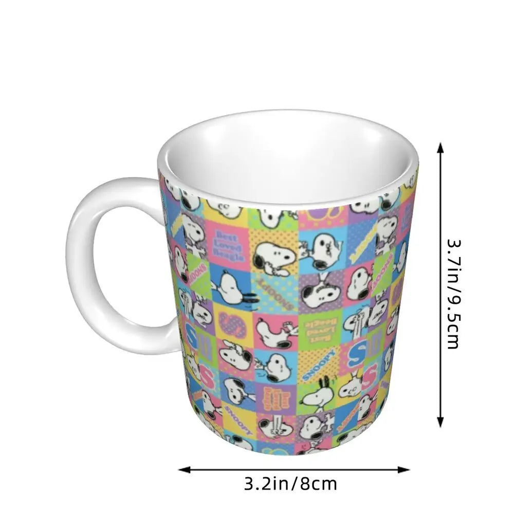 Custom Cartoon Snoopy Woodstock Animation Coffee Mug DIY Ceramic Milk Tea Cups