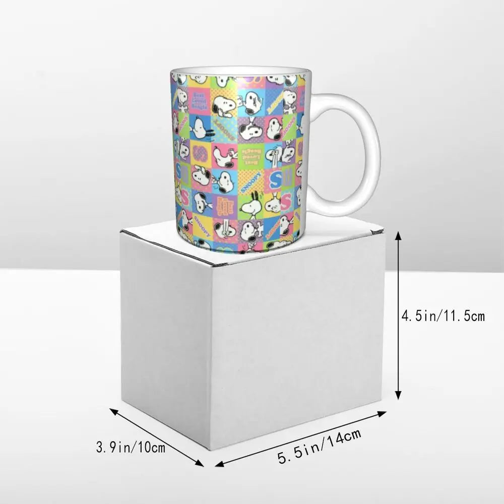 Custom Cartoon Snoopy Woodstock Animation Coffee Mug DIY Ceramic Milk Tea Cups