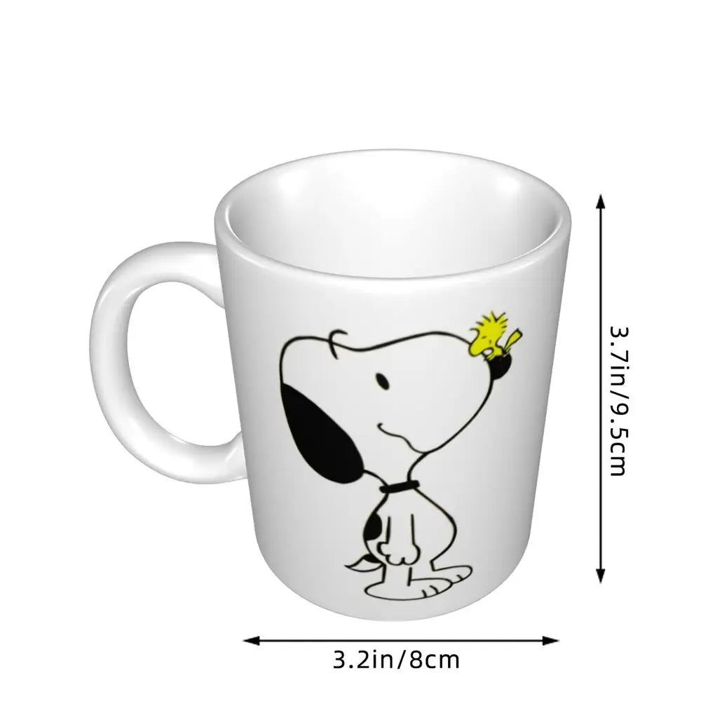 Custom Cartoon Snoopy Woodstock Animation Coffee Mug DIY Ceramic Milk Tea Cups