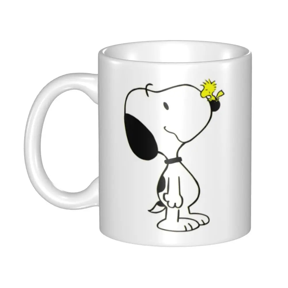 Custom Cartoon Snoopy Woodstock Animation Coffee Mug DIY Ceramic Milk Tea Cups