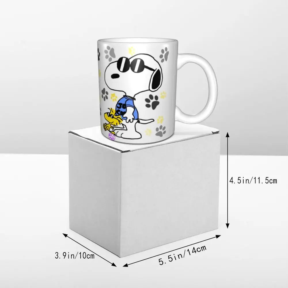 Custom Cartoon Snoopy Woodstock Animation Coffee Mug DIY Ceramic Milk Tea Cups