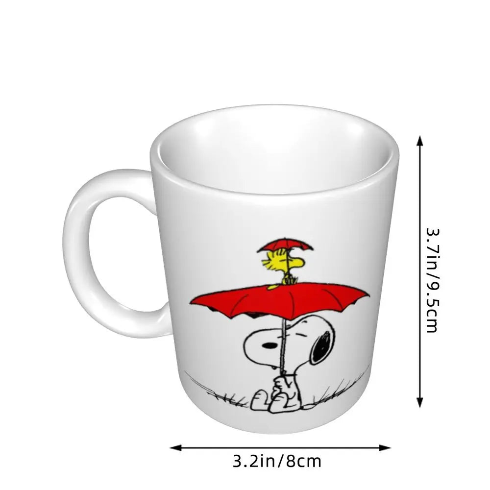 Custom Cartoon Snoopy Woodstock Animation Coffee Mug DIY Ceramic Milk Tea Cups