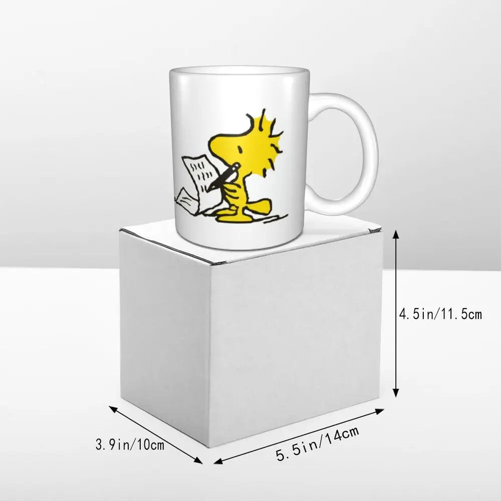 Custom Cartoon Snoopy Woodstock Animation Coffee Mug DIY Ceramic Milk Tea Cups