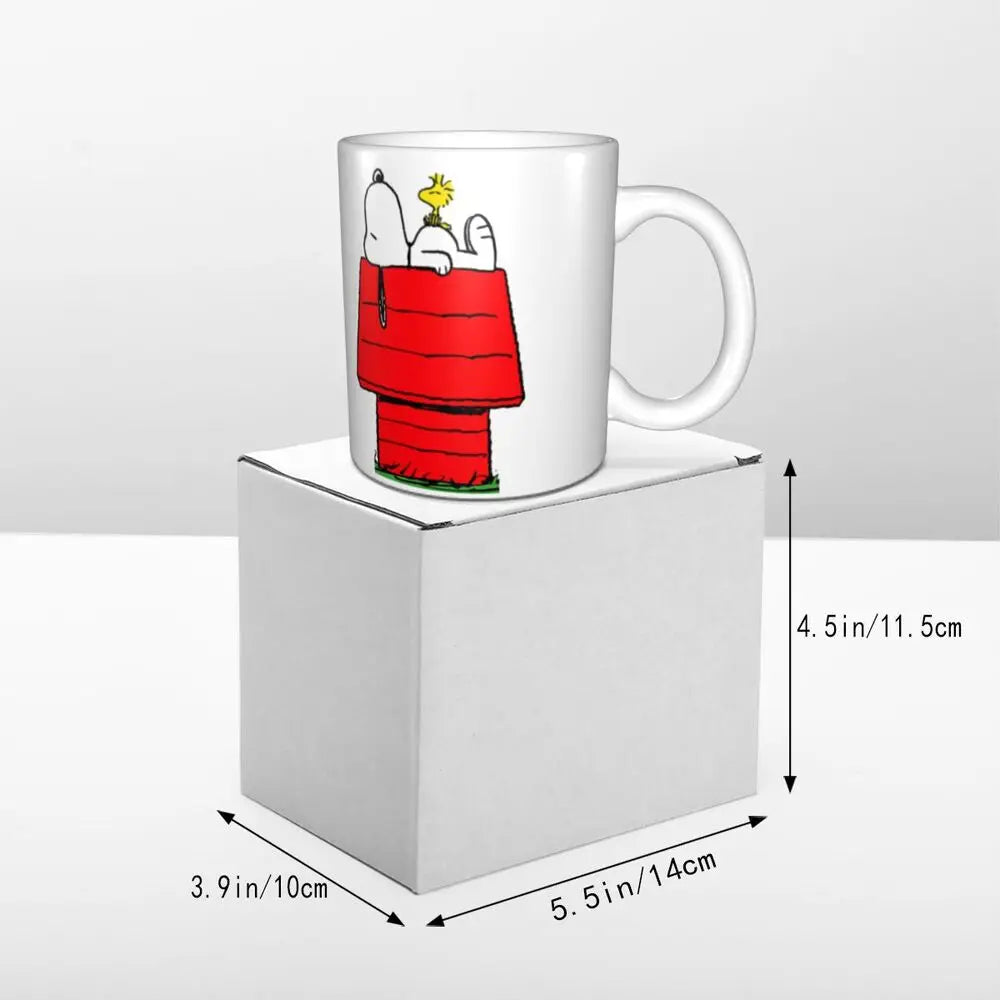 Custom Cartoon Snoopy Woodstock Animation Coffee Mug DIY Ceramic Milk Tea Cups