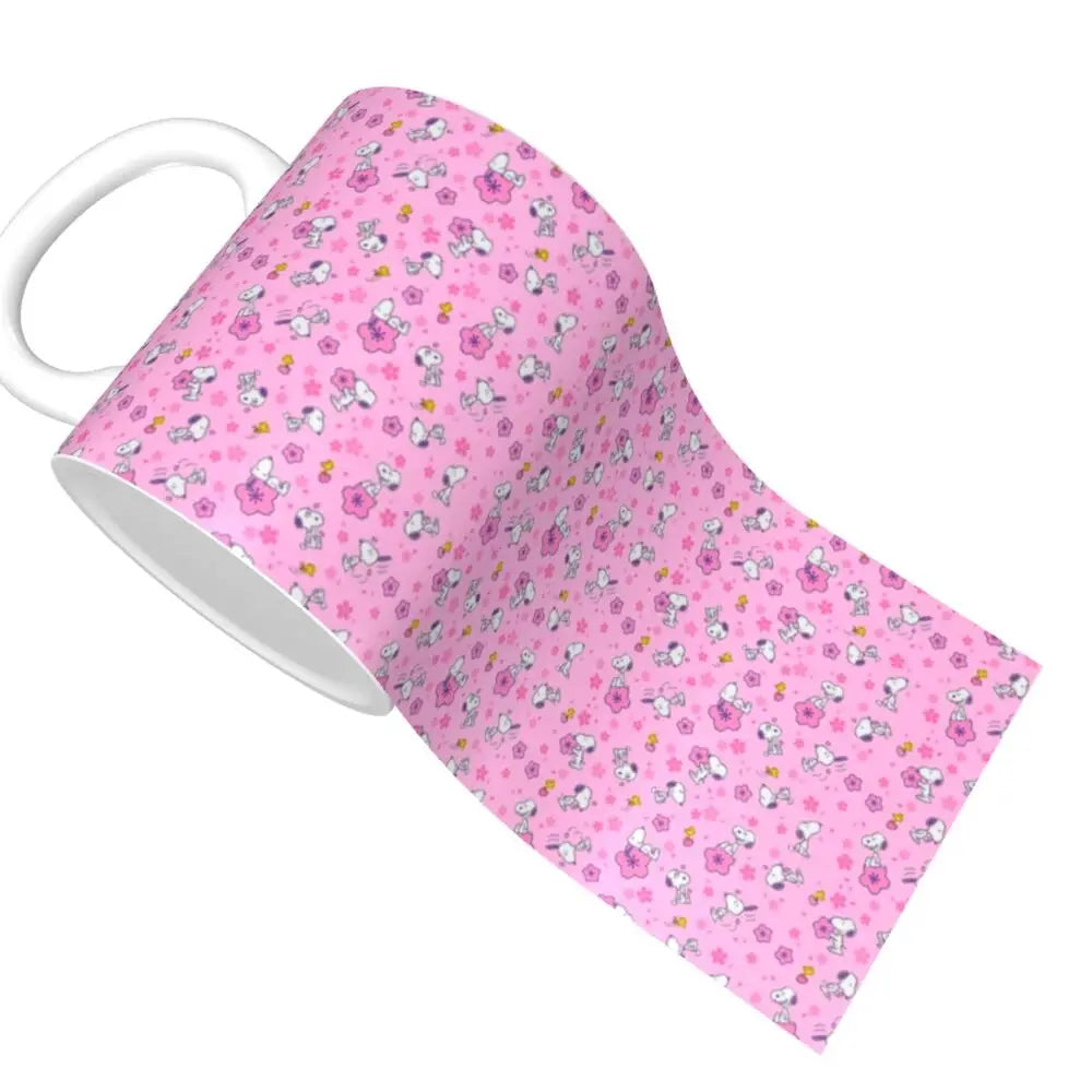 Custom Cartoon Snoopy Woodstock Animation Coffee Mug DIY Ceramic Milk Tea Cups