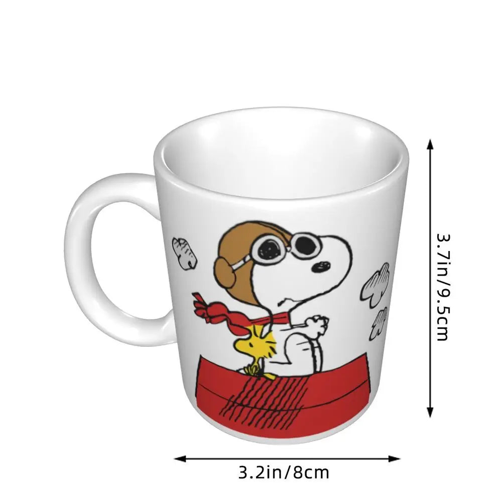 Custom Cartoon Snoopy Woodstock Animation Coffee Mug DIY Ceramic Milk Tea Cups