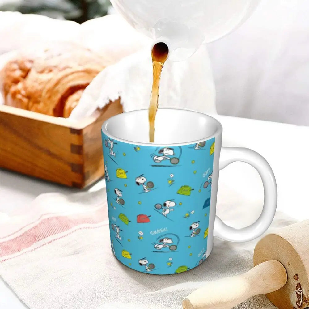 Custom Cartoon Snoopy Woodstock Animation Coffee Mug DIY Ceramic Milk Tea Cups