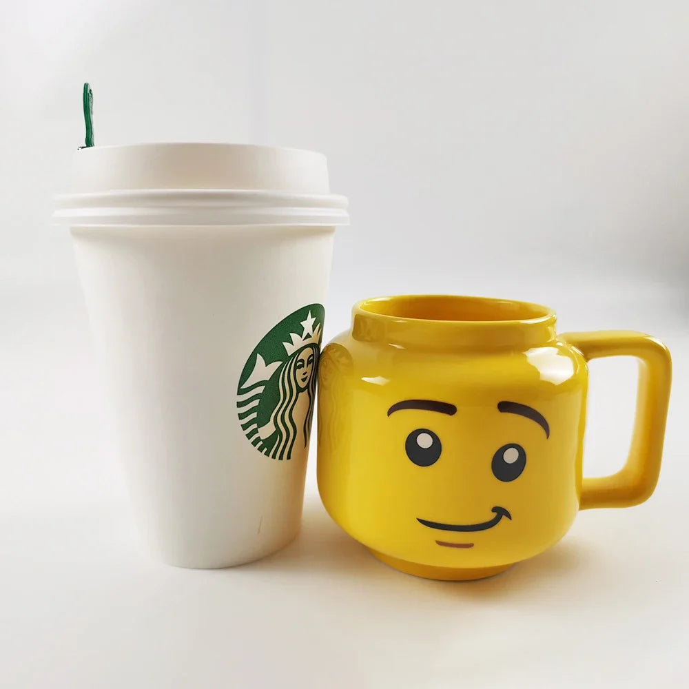 Creative Cartoon Coffee Milk Tea Water Cup Cute Funny Expression Children Milk Breakfast Mug Smile Ceramic Mug Home Water Cup