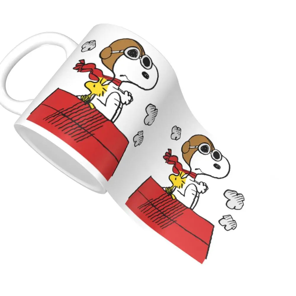 Custom Cartoon Snoopy Woodstock Animation Coffee Mug DIY Ceramic Milk Tea Cups