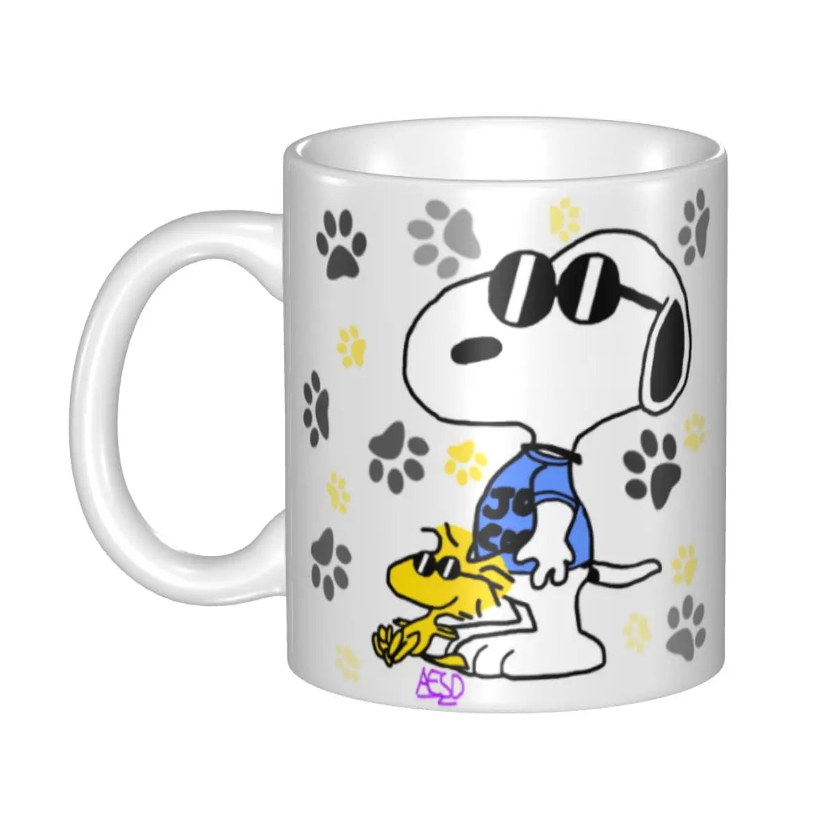 Custom Cartoon Snoopy Woodstock Animation Coffee Mug DIY Ceramic Milk Tea Cups