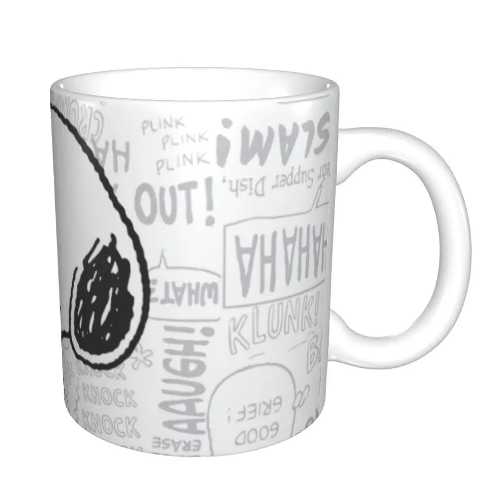 Custom Cartoon Snoopy Woodstock Animation Coffee Mug DIY Ceramic Milk Tea Cups