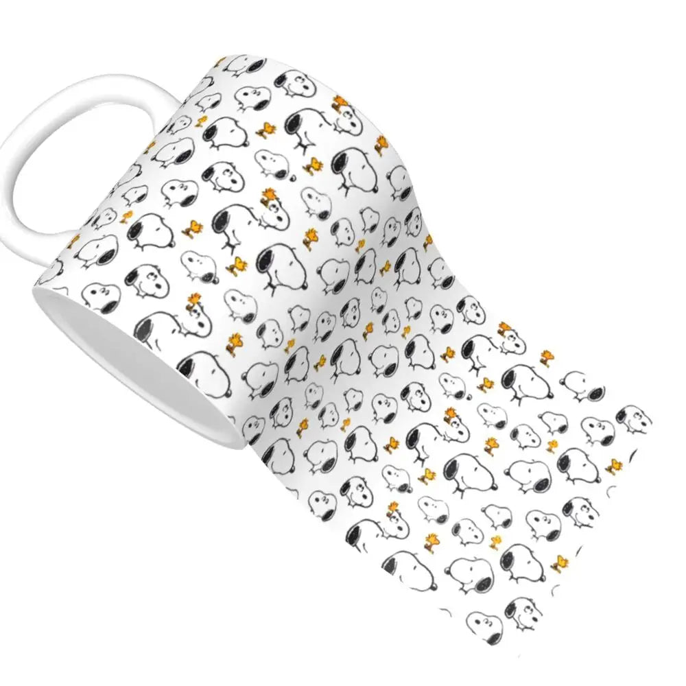 Custom Cartoon Snoopy Woodstock Animation Coffee Mug DIY Ceramic Milk Tea Cups