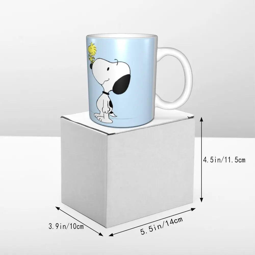 Custom Cartoon Snoopy Woodstock Animation Coffee Mug DIY Ceramic Milk Tea Cups