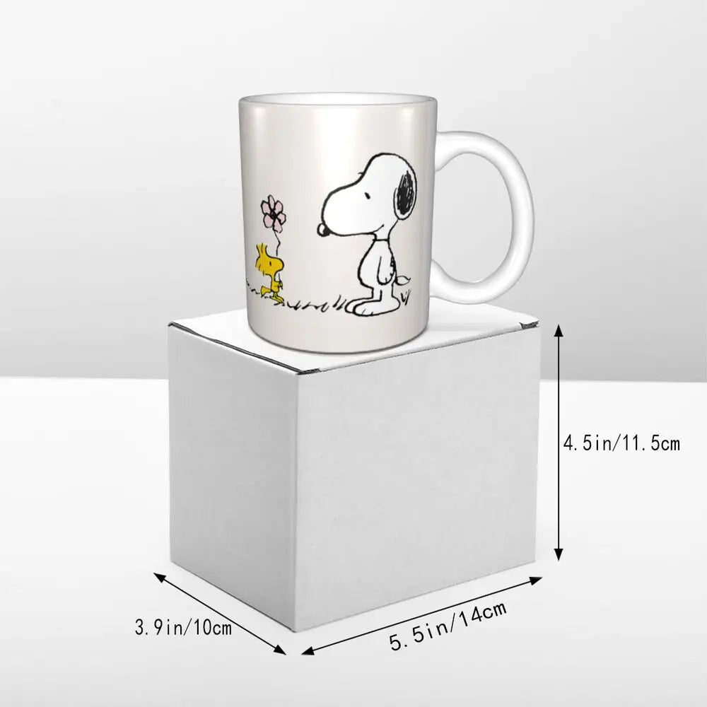 Custom Cartoon Snoopy Woodstock Animation Coffee Mug DIY Ceramic Milk Tea Cups