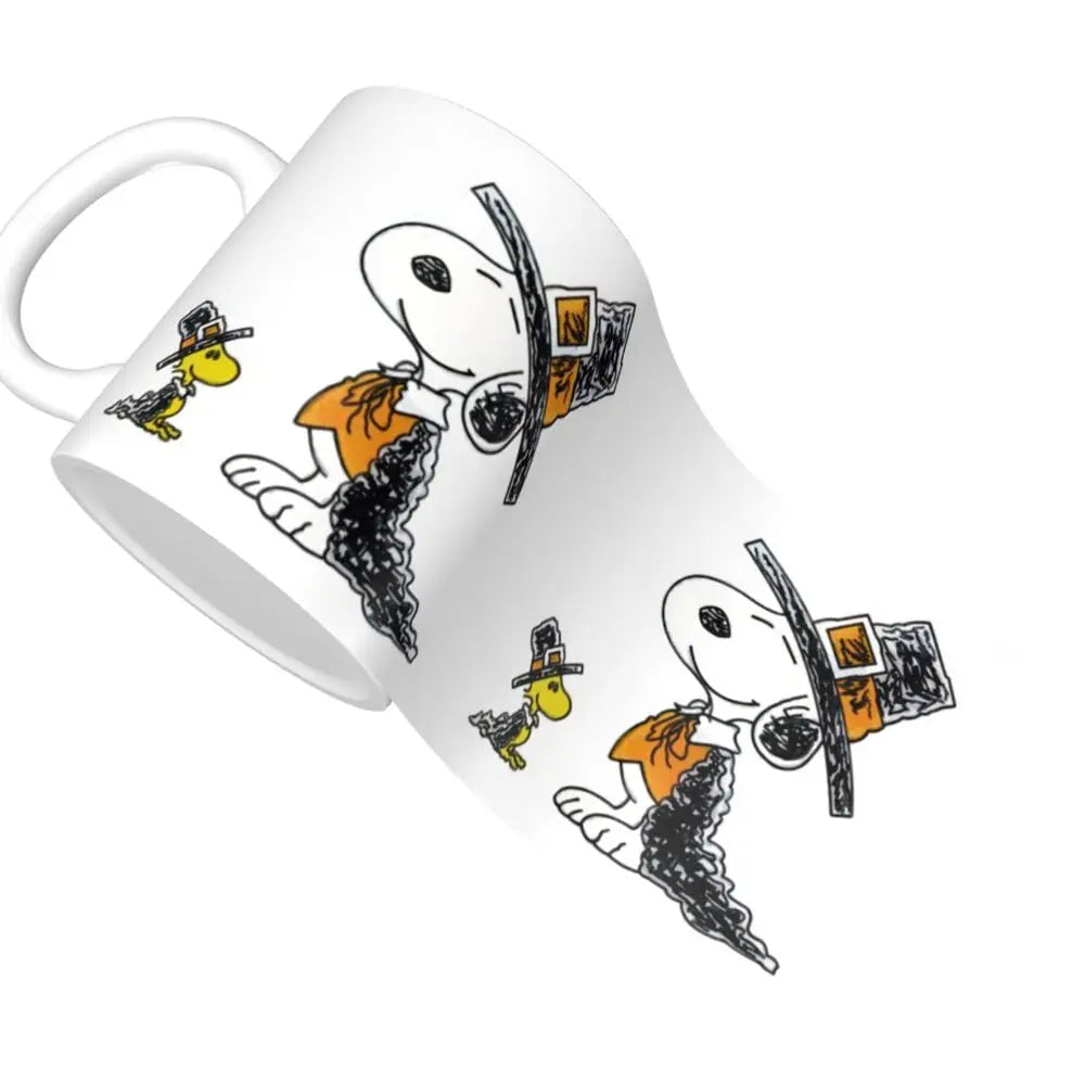 Custom Cartoon Snoopy Woodstock Animation Coffee Mug DIY Ceramic Milk Tea Cups