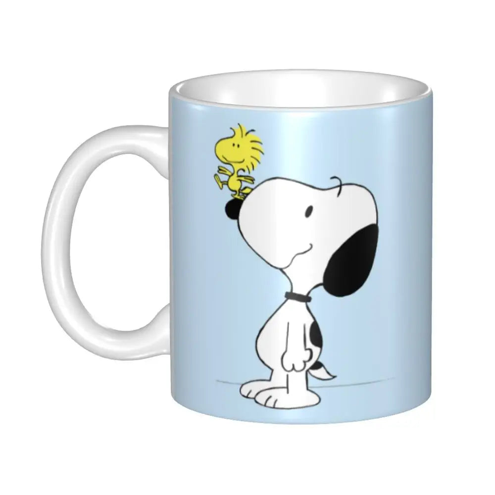 Custom Cartoon Snoopy Woodstock Animation Coffee Mug DIY Ceramic Milk Tea Cups