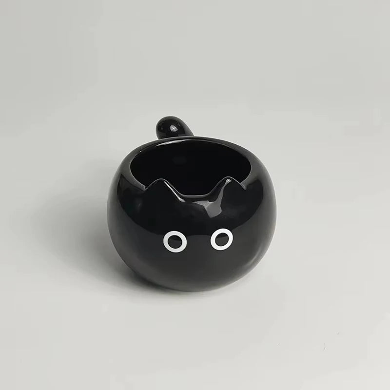 Ceramic Coffee Mug Cat Style Cartoon Cup With Handle Latte Art Water Cup Decoration Smiling Face Bottle for Office Drinking