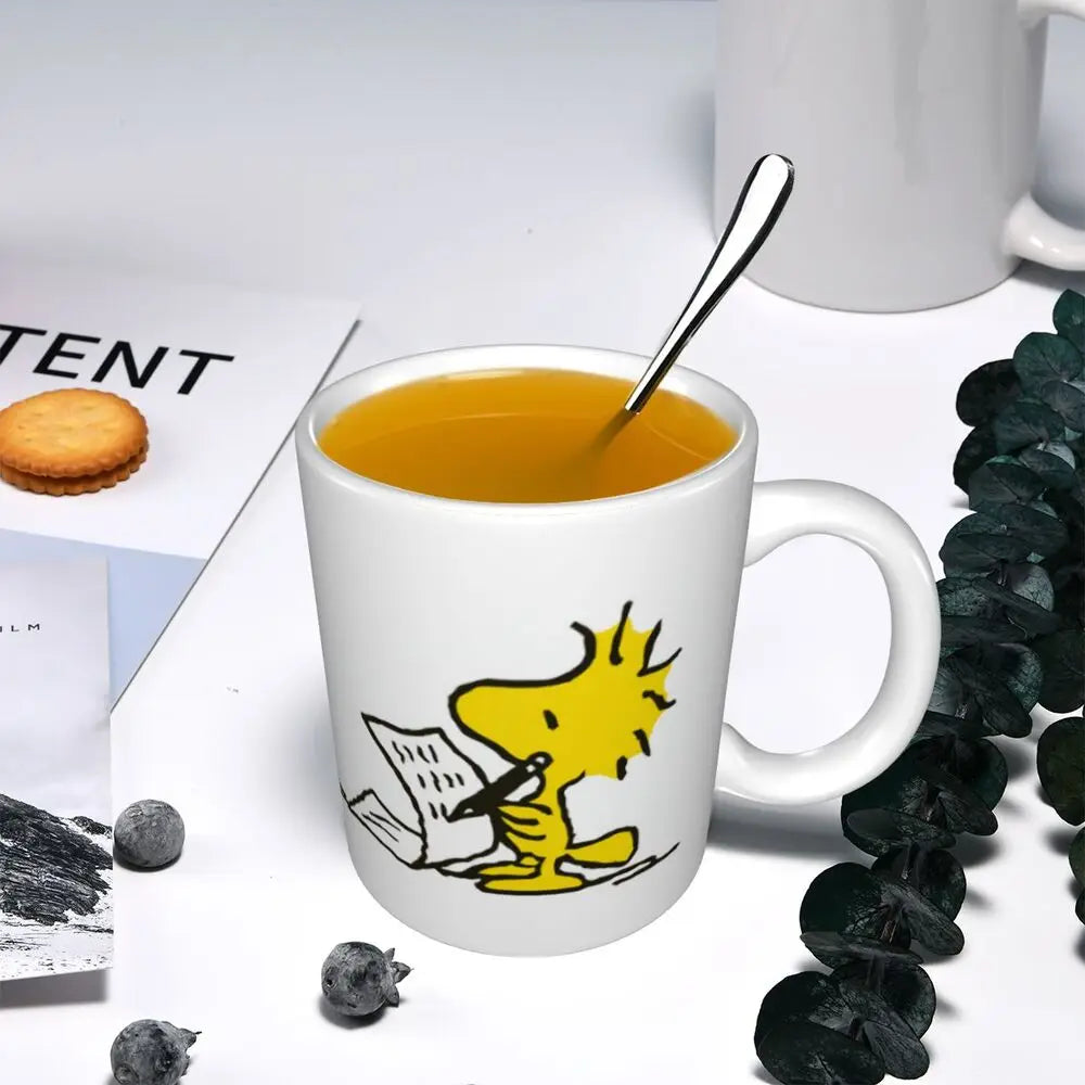 Custom Cartoon Snoopy Woodstock Animation Coffee Mug DIY Ceramic Milk Tea Cups
