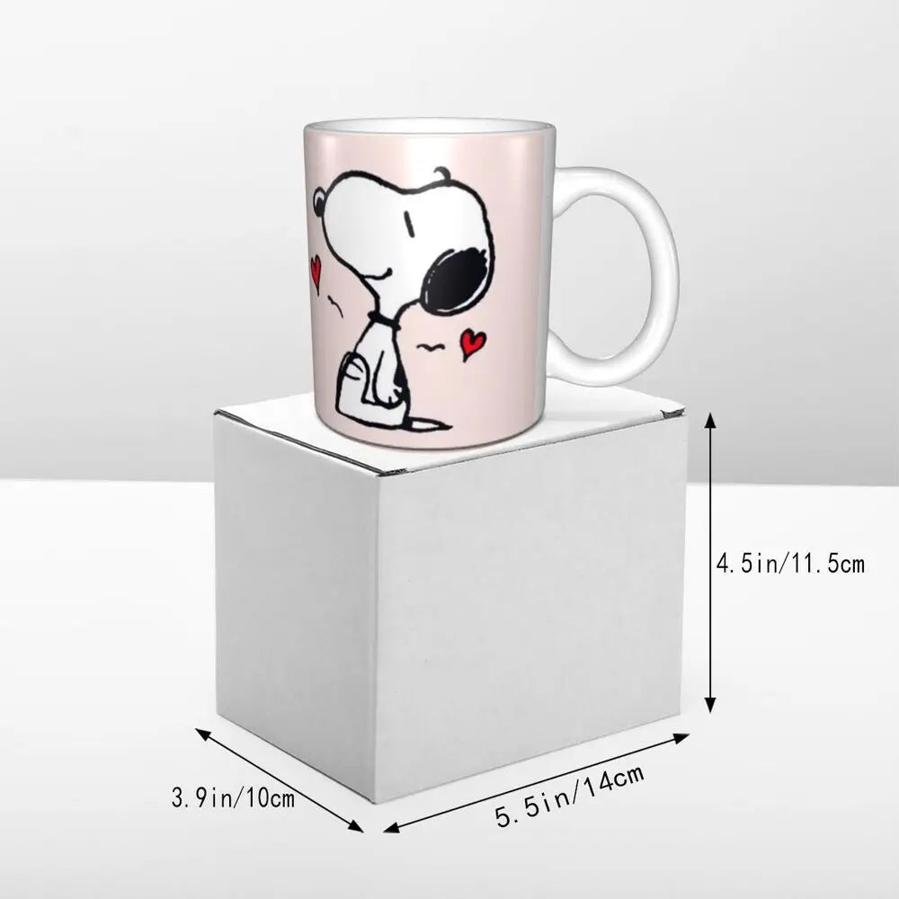 Custom Cartoon Snoopy Woodstock Animation Coffee Mug DIY Ceramic Milk Tea Cups