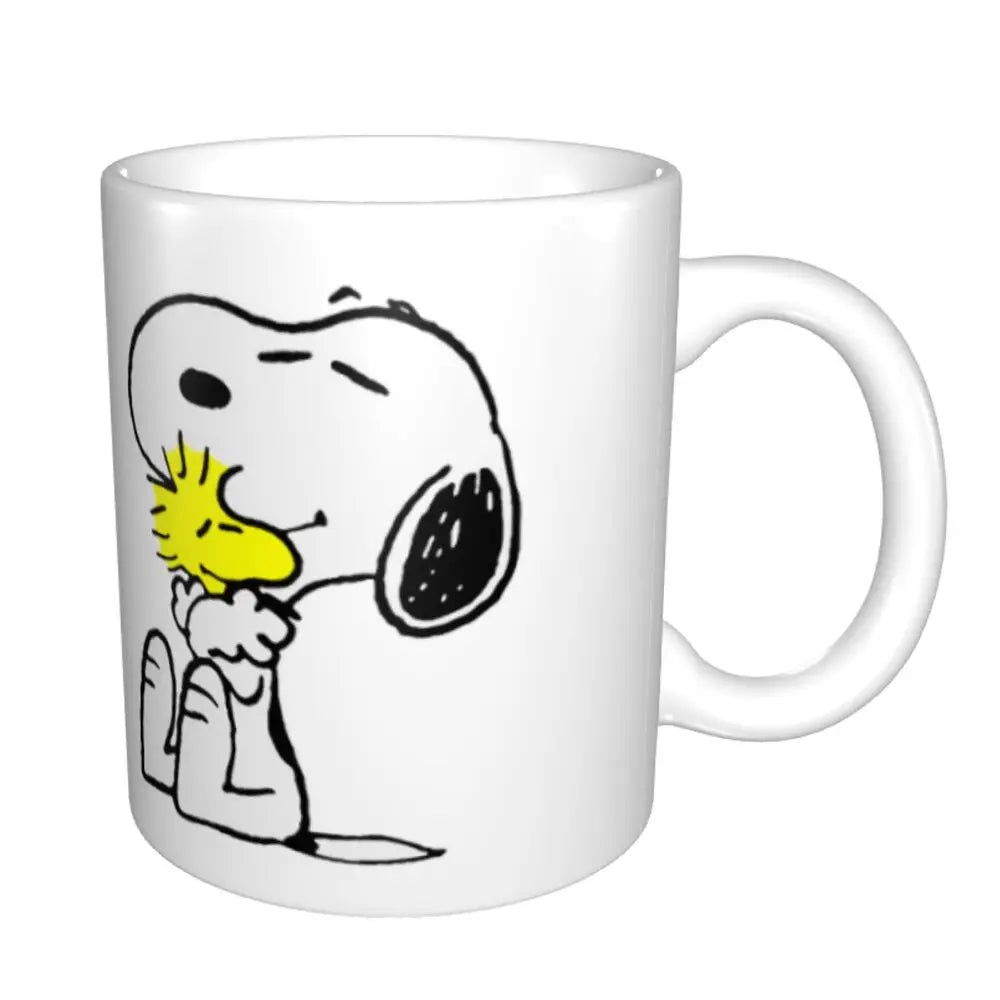 Custom Cartoon Snoopy Woodstock Animation Coffee Mug DIY Ceramic Milk Tea Cups