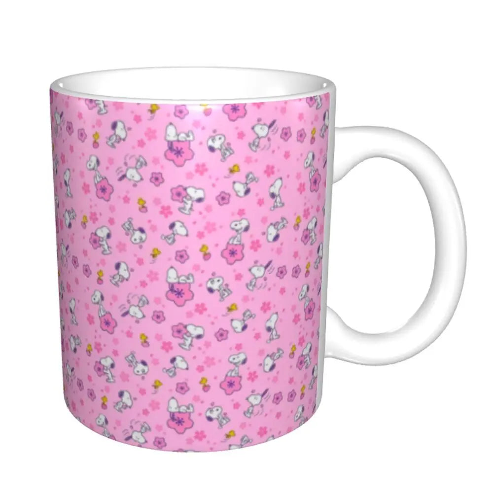 Custom Cartoon Snoopy Woodstock Animation Coffee Mug DIY Ceramic Milk Tea Cups