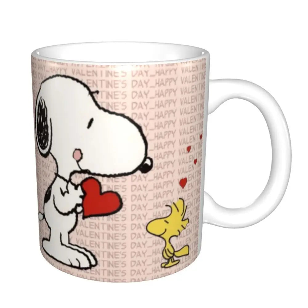 Custom Cartoon Snoopy Woodstock Animation Coffee Mug DIY Ceramic Milk Tea Cups