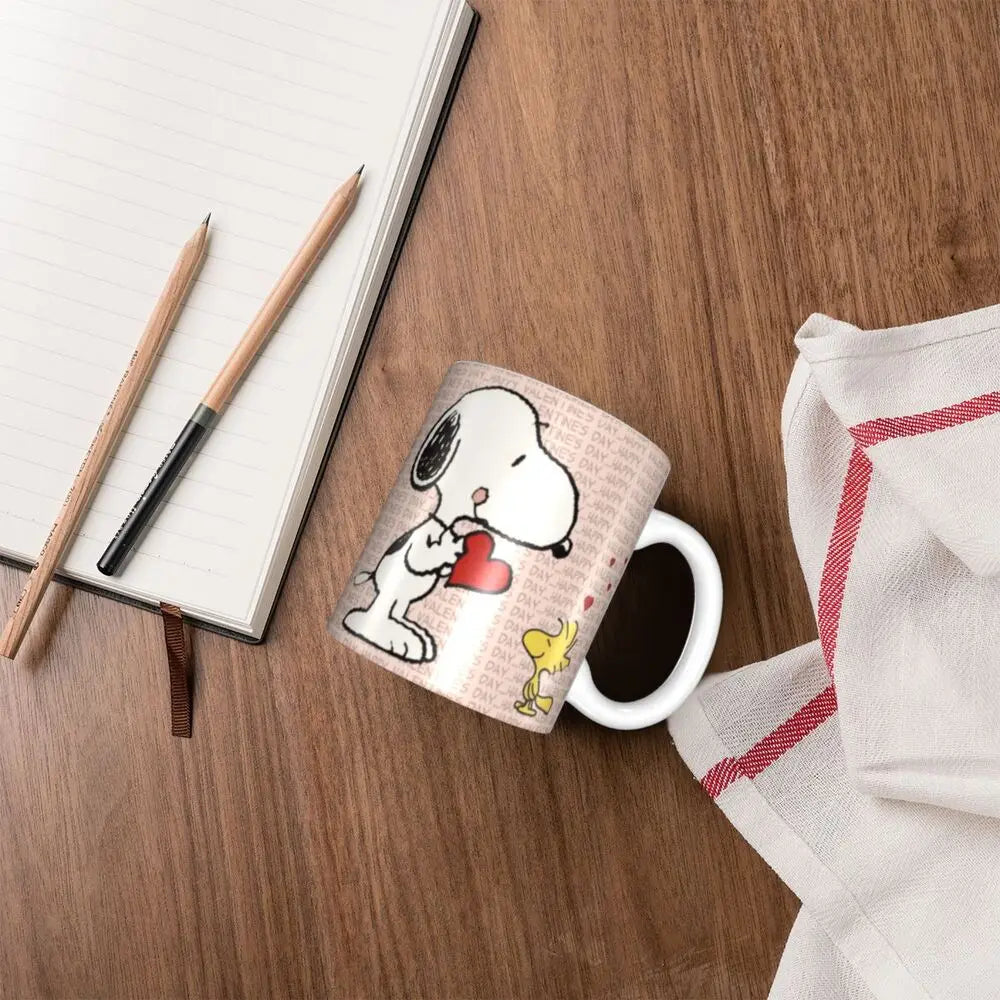 Custom Cartoon Snoopy Woodstock Animation Coffee Mug DIY Ceramic Milk Tea Cups