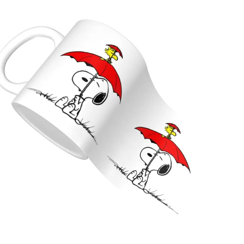 Custom Cartoon Snoopy Woodstock Animation Coffee Mug DIY Ceramic Milk Tea Cups