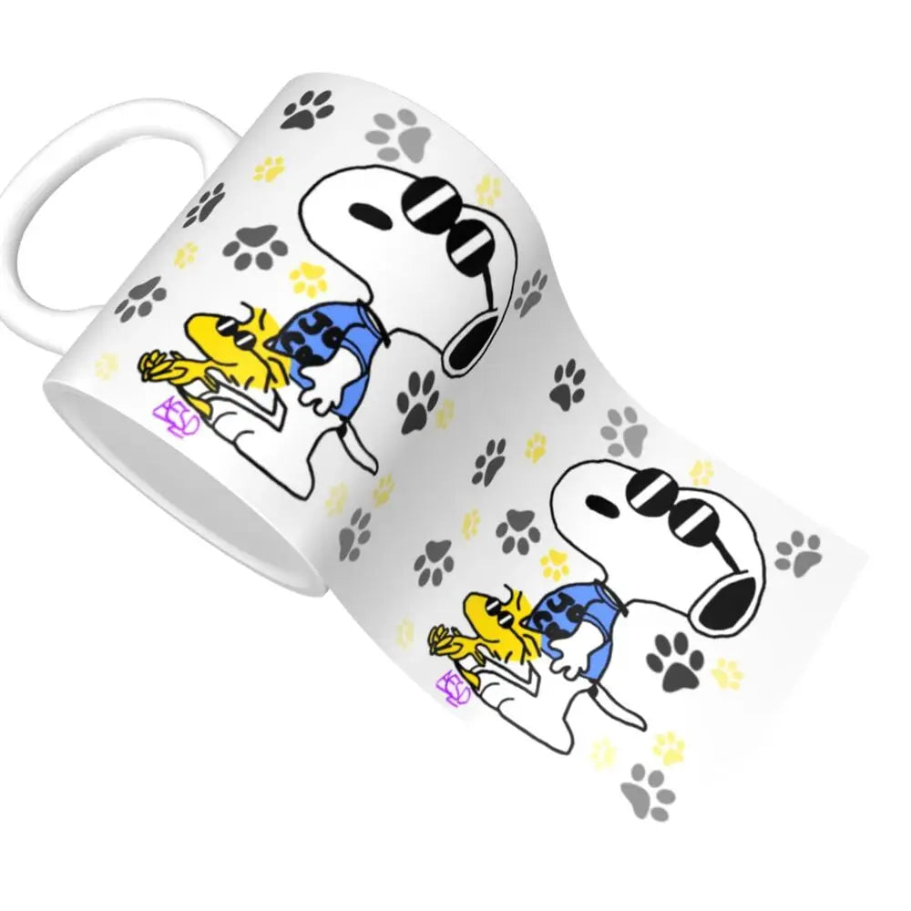 Custom Cartoon Snoopy Woodstock Animation Coffee Mug DIY Ceramic Milk Tea Cups