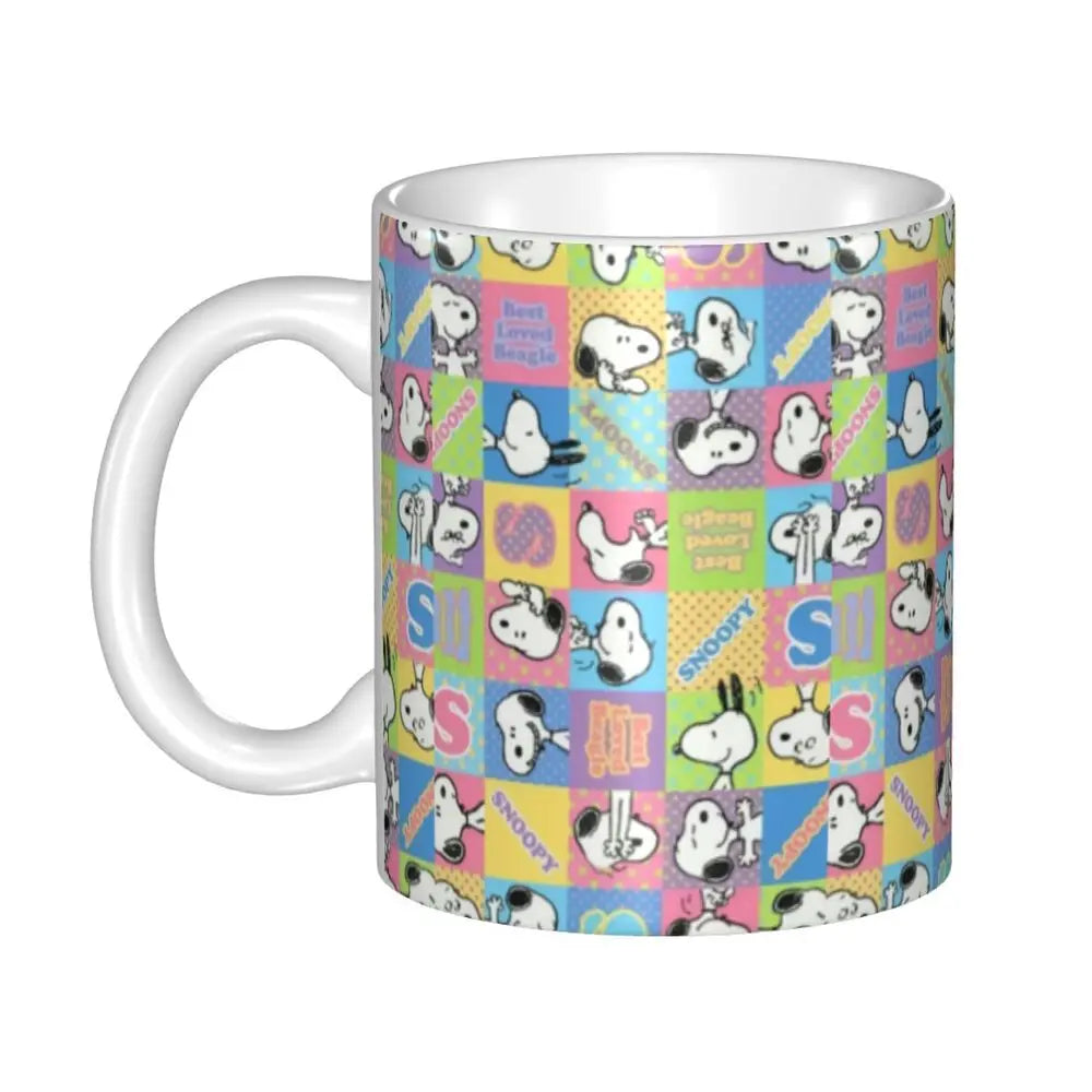 Custom Cartoon Snoopy Woodstock Animation Coffee Mug DIY Ceramic Milk Tea Cups