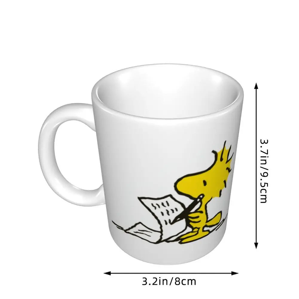 Custom Cartoon Snoopy Woodstock Animation Coffee Mug DIY Ceramic Milk Tea Cups