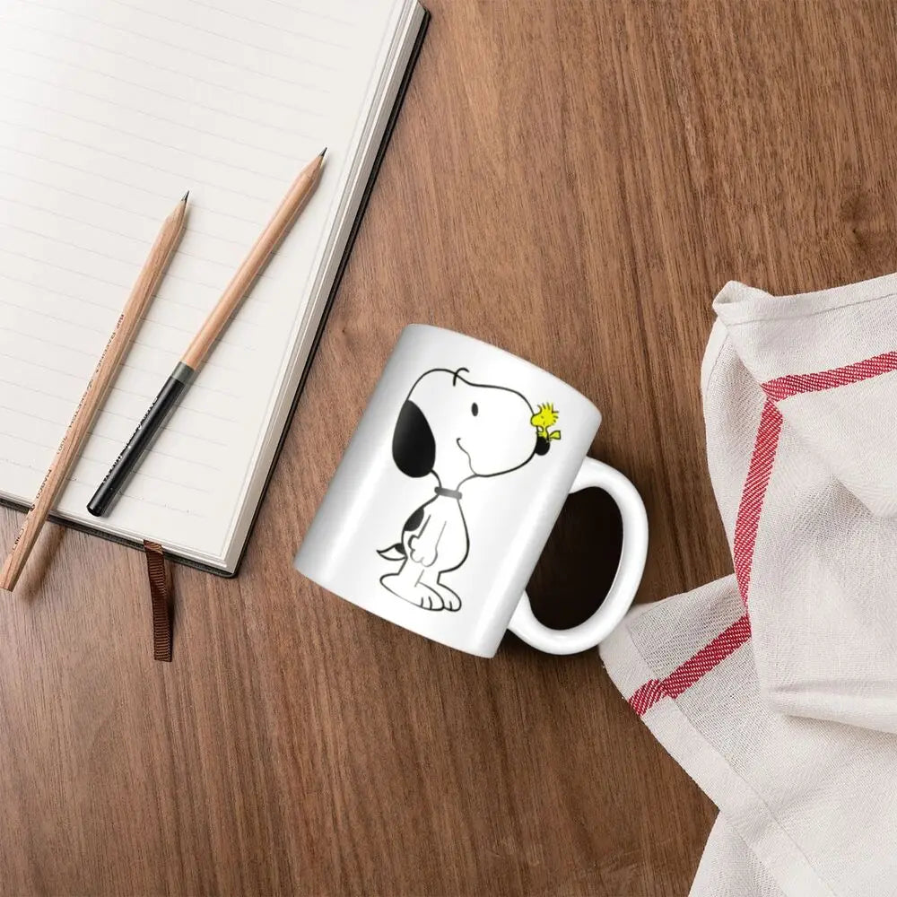 Custom Cartoon Snoopy Woodstock Animation Coffee Mug DIY Ceramic Milk Tea Cups