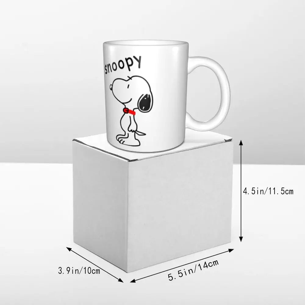 Custom Cartoon Snoopy Woodstock Animation Coffee Mug DIY Ceramic Milk Tea Cups