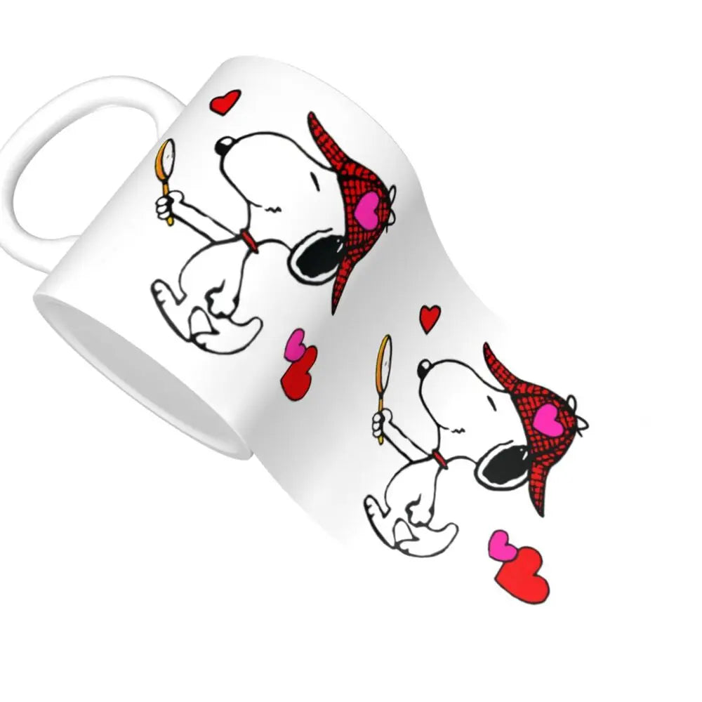 Custom Cartoon Snoopy Woodstock Animation Coffee Mug DIY Ceramic Milk Tea Cups