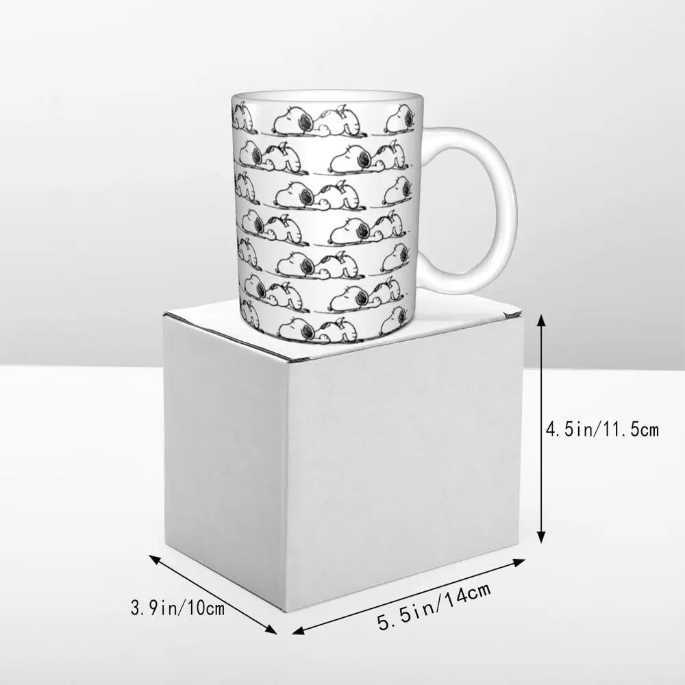 Custom Cartoon Snoopy Woodstock Animation Coffee Mug DIY Ceramic Milk Tea Cups