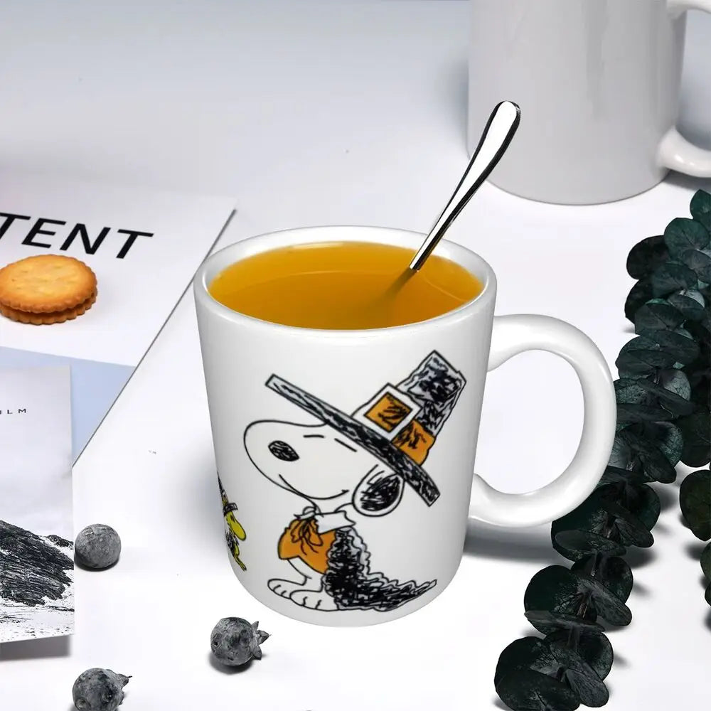 Custom Cartoon Snoopy Woodstock Animation Coffee Mug DIY Ceramic Milk Tea Cups