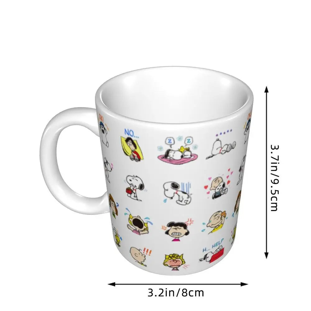 Custom Cartoon Snoopy Woodstock Animation Coffee Mug DIY Ceramic Milk Tea Cups