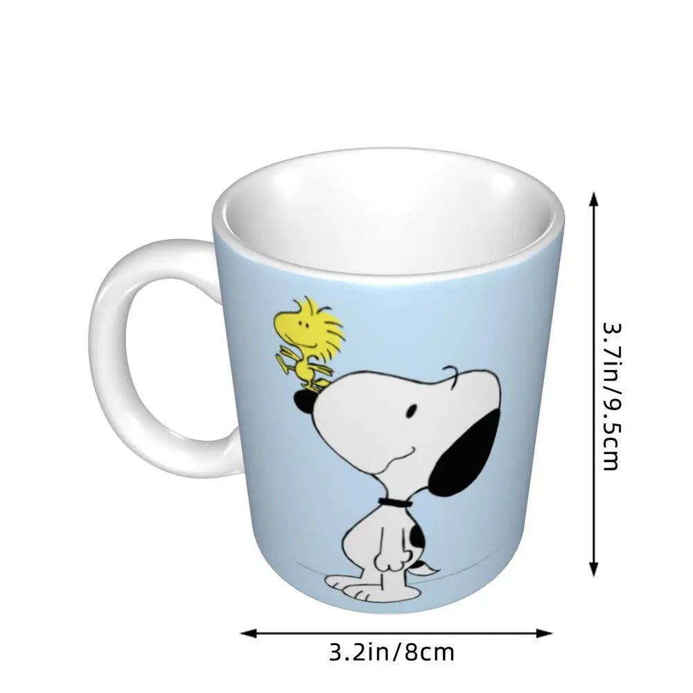 Custom Cartoon Snoopy Woodstock Animation Coffee Mug DIY Ceramic Milk Tea Cups