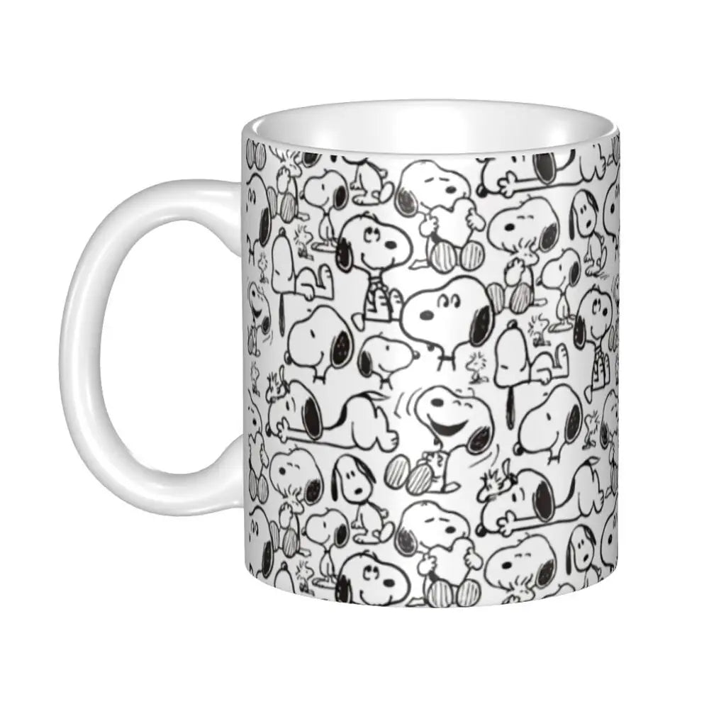 Custom Cartoon Snoopy Woodstock Animation Coffee Mug DIY Ceramic Milk Tea Cups