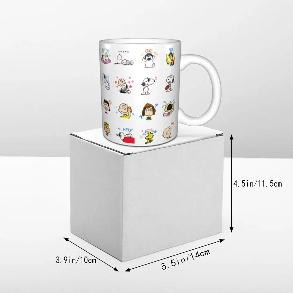 Custom Cartoon Snoopy Woodstock Animation Coffee Mug DIY Ceramic Milk Tea Cups