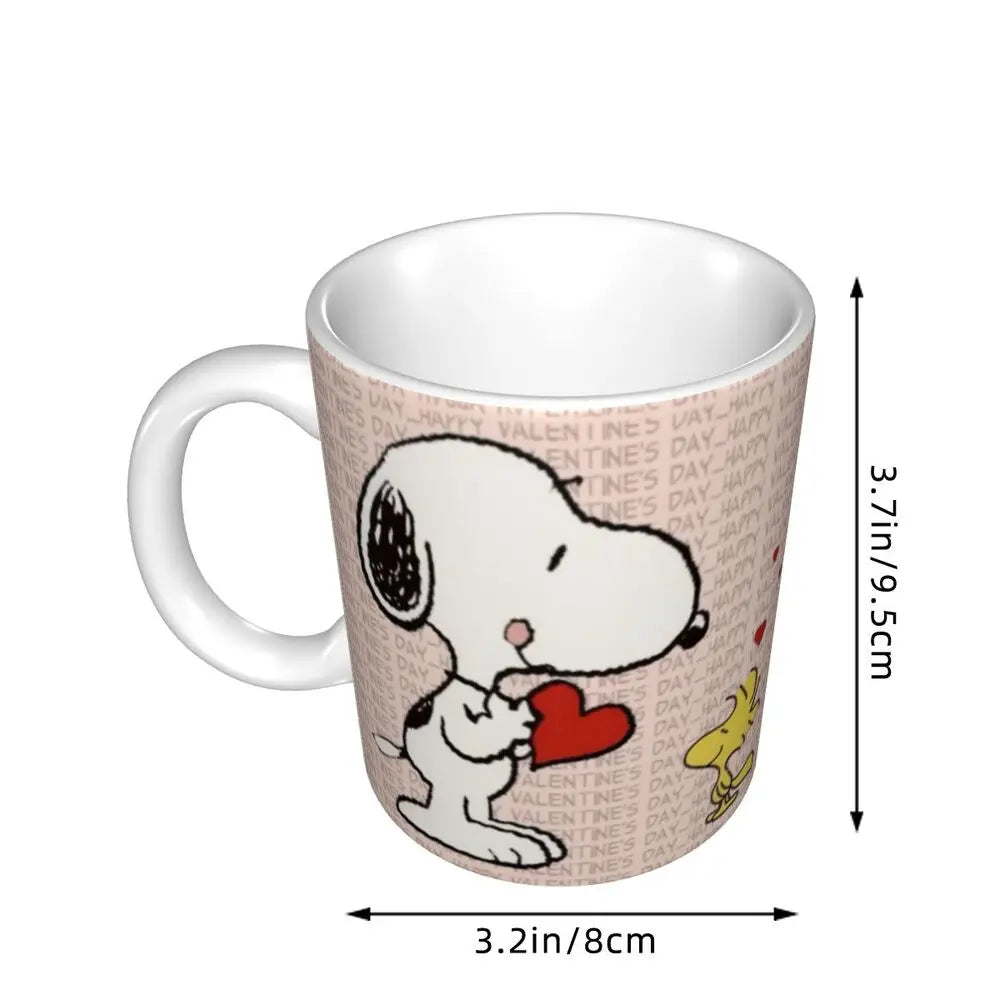 Custom Cartoon Snoopy Woodstock Animation Coffee Mug DIY Ceramic Milk Tea Cups