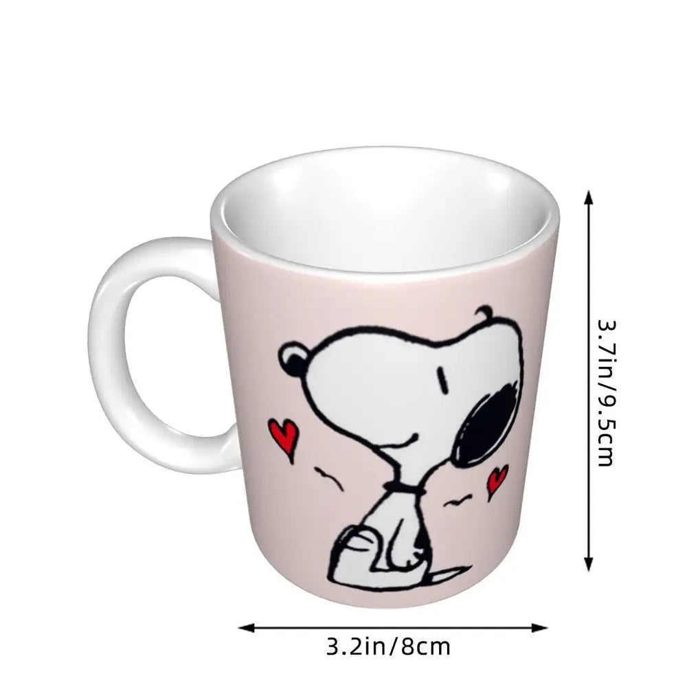 Custom Cartoon Snoopy Woodstock Animation Coffee Mug DIY Ceramic Milk Tea Cups