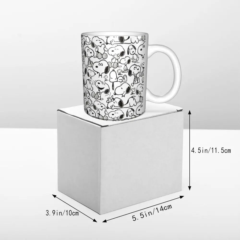 Custom Cartoon Snoopy Woodstock Animation Coffee Mug DIY Ceramic Milk Tea Cups